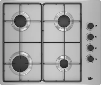 Obrázok produktu pre Beko HIGG 64103 SXN, Nerezová oceľ, Vstavaný, 58 cm, Plynový, Smaltovaný, 4 zone(s)