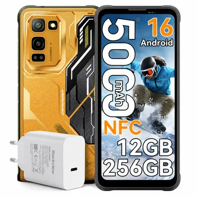 Produktbild von 2026 Blackview FORT 5 outdoor handy incl 45W Ladegerät,36+256GB, Android 16,120 Hz,108MP,Helio G100,5000 mAh, kabellosesLaden,NFC,IP68/IP69K