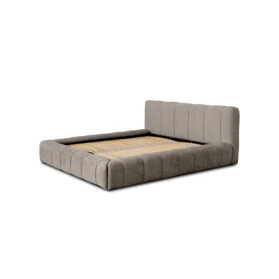 Productafbeelding van FEDVE Boxspringbed, tweepersoonsbed, model Hundall, slaapkamer, bed met opbergruimte, 140x200 cm, grijsbeige (Sometime 09)