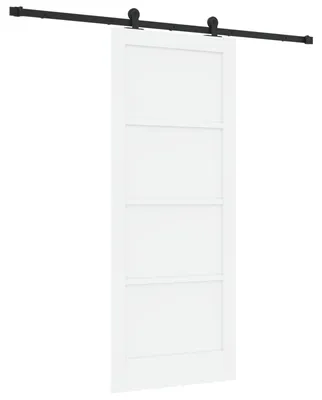 Obrázok produktu pre vidaXL Posuvné dvere Biela a čierna 83 x 202 cm Masívne borovicové drevo