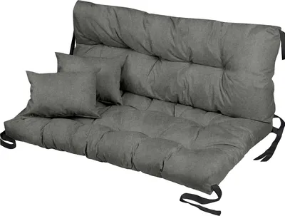 Produktbild von Palettenkissen-Set Auflage 120x80x50 Gartenbankauflage Bank Sitzkissen Rückenkissen Polsterauflage Matratze Gartenpolster Hollywoodschaukel, Grau Flachs [133]