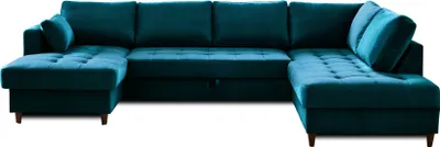 Produktbild von Lisa Design ANNA, Wohnlandschaft Ecksofa, mit Schlaffunktion und Bettkasten, 7-Sitzer, zeitgenössischer Stil– rechts , Entenblau