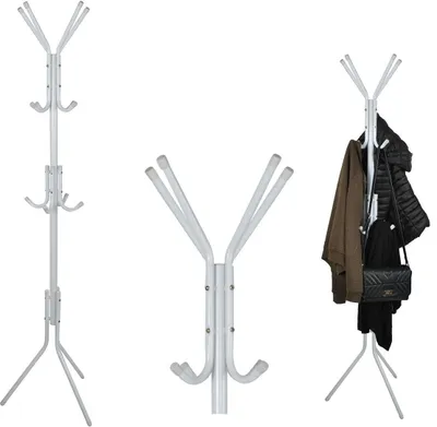 Produktbild von Kleiderbügel - 12 Haken - 170 cm - weiß