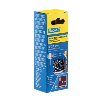 Produktbild von Rapid 5001528, Blindniete, Aluminium, Stahl, Aluminium, RP10, RP40 Multi, RP60 Multi, RP100 Multi, RP150 Multi, 3,2 mm, 3,2 mm
