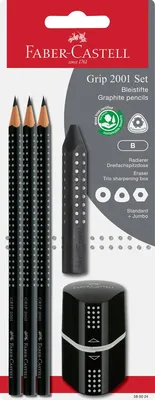 Produktbild von Bleistift-Set Grip 2001 - 5-tlg. B schwarz Blisterkarte. Packung mit 10 Stück