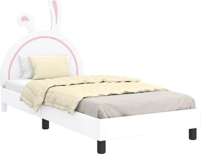 Image de Cadre de lit pour enfants avec tête de lit Blanc 80 x 200 cm PU