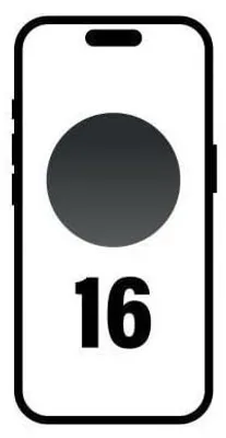 Productafbeelding van Apple iPhone 16, 15,5 cm (6,1 inch), 2556 x 1179 pixels, 128 GB, 48 MP, iOS 18, Zwart