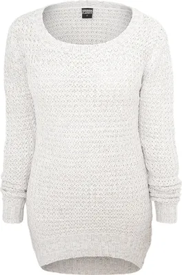 Produktbild von Urban Classics Ladies Long Wideneck Frauen Pullover, Größe: Xs; Farbe: Offwhite