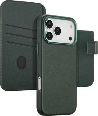 Zdjęcie produktu dla Accezz Leather Bookcase 2-w-1 z MagSafe dla Apple iPhone 17 Pro Max - Cedar Green