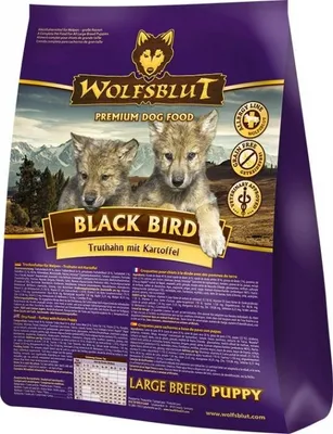 Productafbeelding van Wolfsblut Black Bird Grote Rassen Puppy - Kalkoen met zoete aardappel, droogvoer voor honden, 12,5 kg
