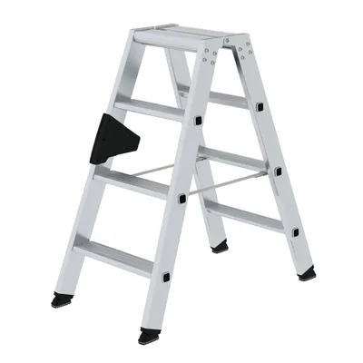 Produktbild von Guenzburger Steigtechnik Stehleiter beidseitig 40208 silber 2x