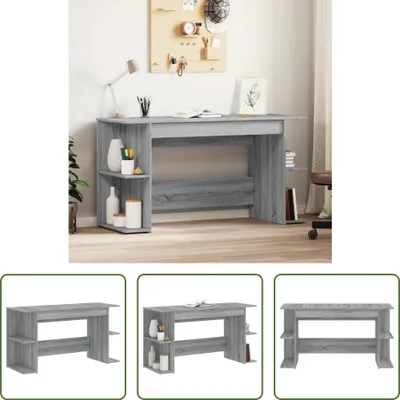 Obrázek produktu pro The Living Store Psací stůl Grey Sonoma 140x50x75 cm Materiál na bázi dřeva