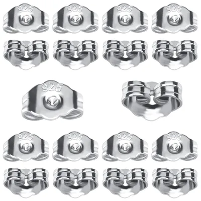 10 Paar 925 Silber Ohrstecker-Rückseiten, Schmetterling, 0,7 mm