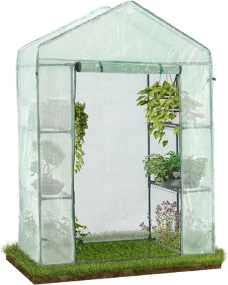 Obrázek produktu pro Tunel, zahradní skleník s policemi zelený 140x73x200 cm