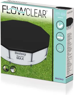 Obrázok produktu pre Bestway 58036 / 24, Bezpečnostný kryt na bazén, Nadzemný bazén, Kolo, Čierna, PVC, Polypropylén (PP), Fits 3.05m (10') Steel Pro Pools, 3.05m (10') Steel Pro MAX Pools and 3.05m (10') Fast Set Pools