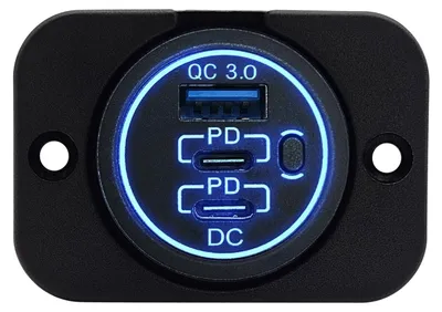 Produktbild von ProRide USB/USB-C-Schnelllader 3 Ports QC3.0 18W Schalter 1-fach Einbau