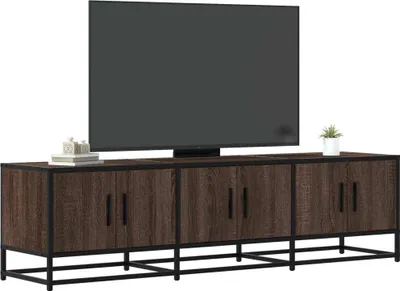 Zdjęcie produktu dla Maison Exclusive – szafka pod telewizor w kolorze brązowym, imitacja dębu, 150 x 35 x 41 cm, materiał drewnopochodny, metal