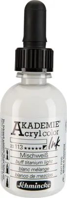 Mischweiß - 50ml Akademie Acrylcolor Ink in Pipettenflasche Schmincke 23 113 024