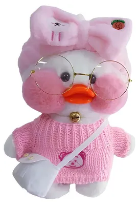 Immagine prodotto di Anatra di peluche Lalafanfan 30 cm adorabile mascotte con accessori per bambini