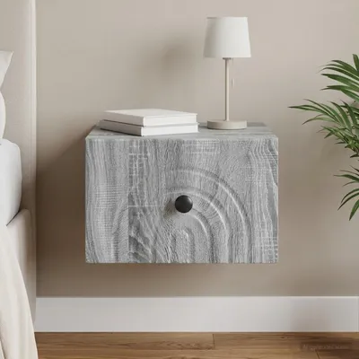Produktbild von vidaXL Wandmontierter Nachttisch Graues Sonoma 33 x 34,5 x 20 cm