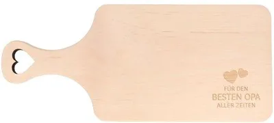 Produktbild von Holz-Frühstücksbrett mit Gravur und Handgriff