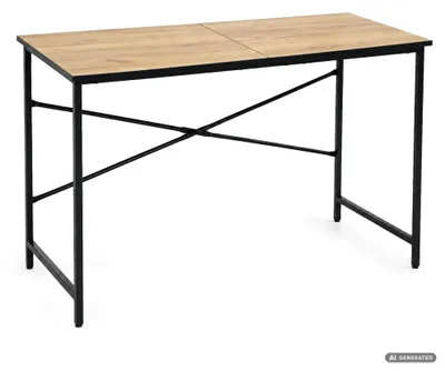 Produktbild von Schreibtisch SIMPLE Craft Eiche 120 cm schwarzes Gestell Industrial-Stil 120x50x75 cm