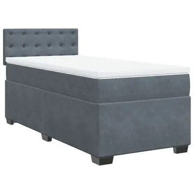 Produktbild von vidaXL Boxspringbett mit Matratze Dunkelgrau 90x190 cm Samt