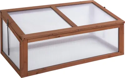 Obrázek produktu pro Mini skleník s polykarbonátovými deskami | Barva: hnědá, průhledná | Rozměry: 65 x 100 x 40 cm