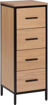 Produktbild von EUGAD Badezimmerschrank, aus Metall + Holzwerkstoff, Schwarz, 30x82x30cm