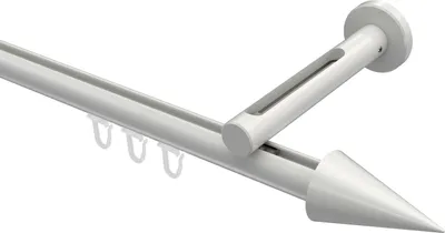 Produktbild von Interdeco Innenlaufstange / Gardinenstange mit Innenlauf Weiß, Typ Siteno Savio (Kegel), 20 mm Ø 1-läufig, 600 cm