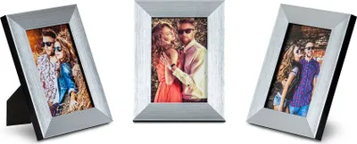 Produktbild von 3er Set Bilderrahmen 10x15cm Aluminium Schwarz Fotorahmen Einzelrahmen Tischdeko