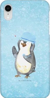 Produktbild von Mr. & Mrs. Panda Iphone XR Handyhülle Pinguin Duschen - Eisblau - Geschenk, Handy Case, Duschkonzert, Baden, Singen, Dusche, Premium Kunststoff, Neuanfang
