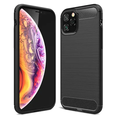 Produktbild von Techsuit Carbon Silicone Back Cover Hülle für Apple iPhone 12 Pro Max - Schwarz
