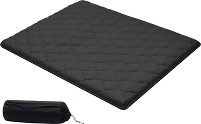 Obrázek produktu pro SucceBuy Japonská futonová matrace (2032 x 1524 x 89 mm), skládací matrace tatami (královská velikost), podlahová matrace s taškou a upevňovacím příslušenstvím, 9vrstvá podložka na spaní pro meditaci a jógu, černá barva