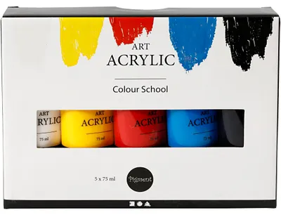 Produktbild von Creativ Company Pigment Art Acrylfarbe Primärfarben, 5x75ml