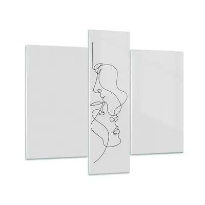 Produktbild von Bilder auf glas - 3 Teile - Stück Linear Paar - 95x80cm - Glasbilder - Wandbilder - Bilder - zum Aufhängen bereit - Wanddekoration aus Glas - Glas Bilder - Wandbild auf Glas - GCB95x80-4895