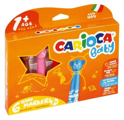 Produktbild von Carioca Teddy Marker 1+, Extradick, Mehrfarbig, Rundspitze, Rund, Italien, 1 Jahr(e)