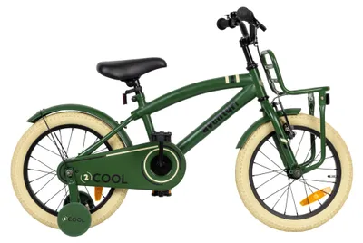 Productafbeelding van Aventuri 2Cool 3.0 jongensfiets, 16 inch, kinderfiets voor kinderen van 4 tot 6 jaar, lengte 100-115 cm, met stabilisatorwielen, groen