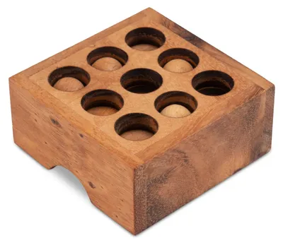Obrázek produktu pro Golfové puzzle - 3D puzzle - puzzle hra v dřevěné krabičce | 6 dílků, 18 jamek, 1 terč