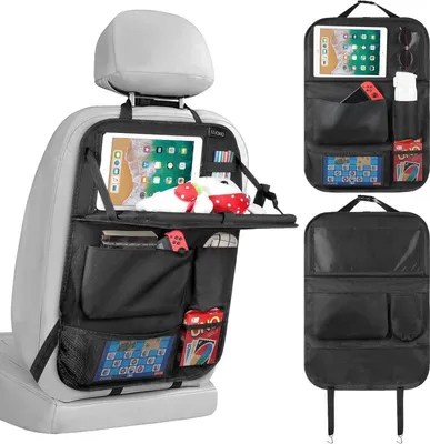 Image de Protection de dossier de voiture Organiseur de tablette Noir multifonctionnel imperméable