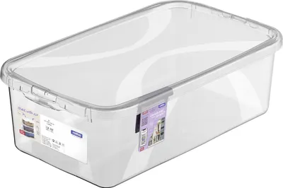 Produktbild von Rotho Aufbewahrungsbox Lona mit Deckel 33,8 x 19,8 cm 5 L transparent