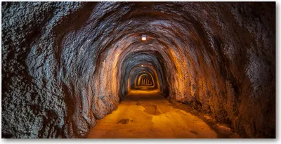 Produktbild von Tulup Glas-Bild -140x70- Wandkunst Dekorative Wand für Küche & Wohnzimmer - Sehenswürdigkeiten & Architektur - Tunnel - Orange