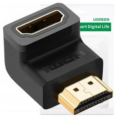 Obrázek produktu pro Ugreen HD112, HDMI, Samec, Samice, Zahnutý, Přímý, Zlato