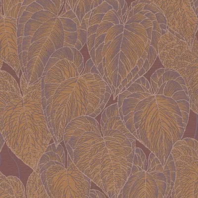 Produktbild von Blätter-Tapete Terracotta Kupfer - Vliestapete mit Blattmuster - Mustertapete modern livingwalls (KG-174630)