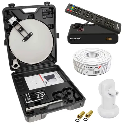 Produktbild von PremiumX Camping SAT Anlage Receiver Single LNB 10m Kabel F-Stecker Koffer