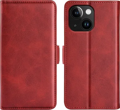 Produktbild von Mobigear Slim Magnet iPhone 15 Plus Hülle Klapphülle Geldbörse - Rot