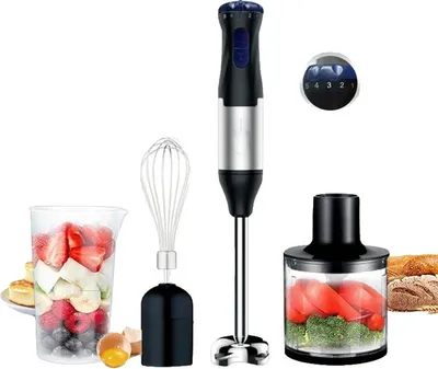 Obrázek produktu pro Ruční mixér, výkon 1000 W, nerezové provedení, 4 v 1, zástrčka EU