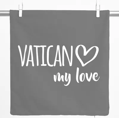 Produktbild von Huuraa Kissenbezug Vatican my love 40x40cm Steel Grey Baumwolle Dekokissenbezug Geschenkidee
