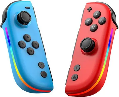 Produktbild von Für Nintendo Switch Split Controller mit Hall Joysticks und RGB Rot Blau