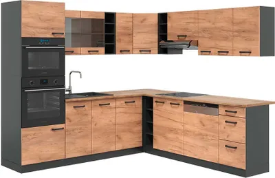 Immagine prodotto di Cucina angolare completa Vicco R-Line Rovere dorato 247 x 60 cm , PL Rovere, Model 42978